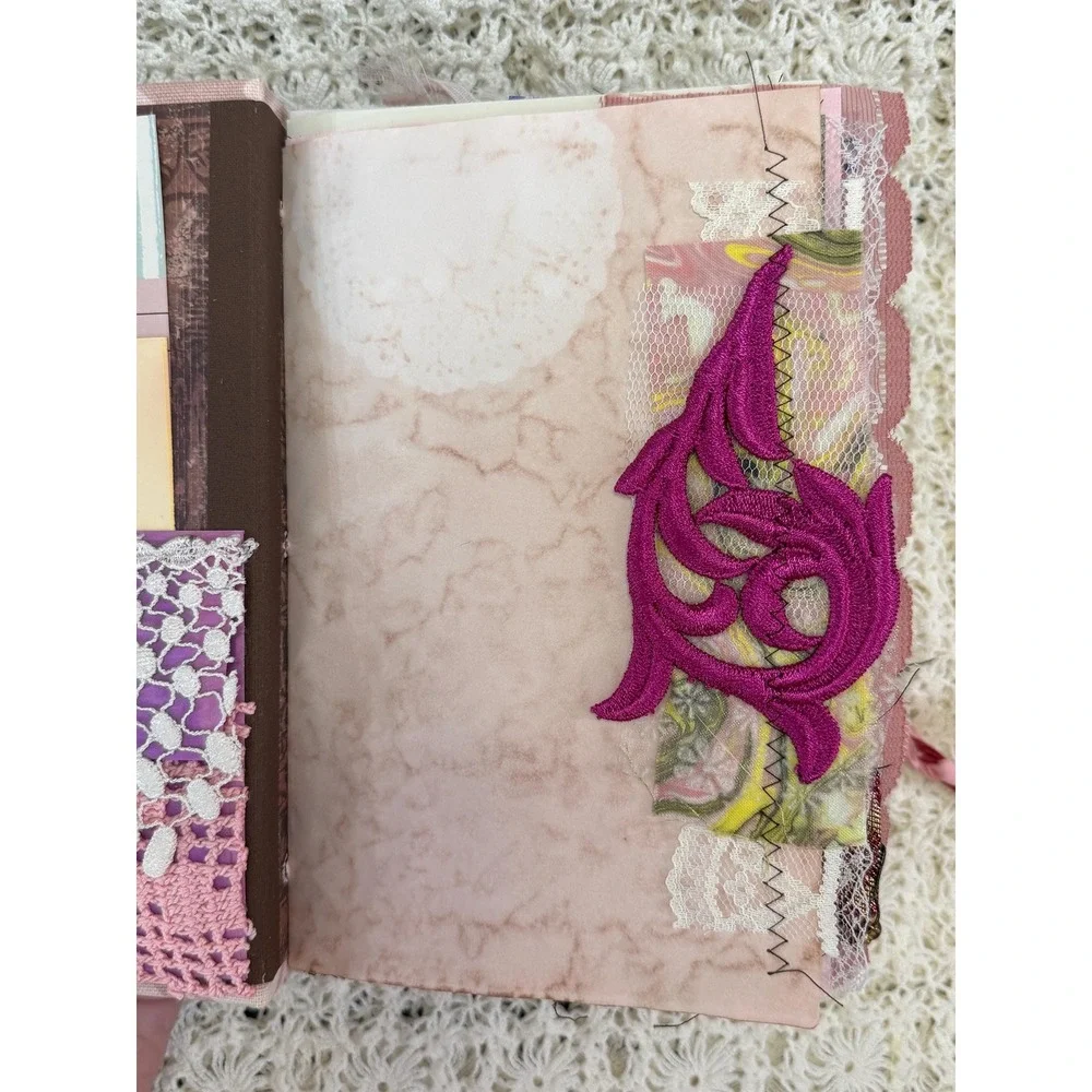 Vintage Style Lace Rose Front Junk Journal